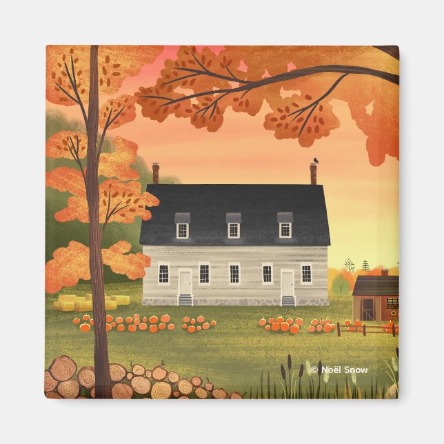 Fall Farmhouse Autumn Pumpkin Patch Magnet (Front)