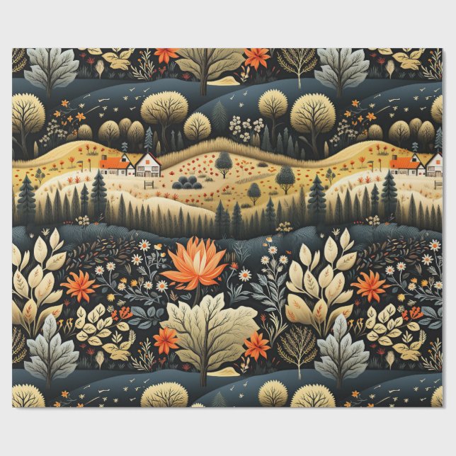 Fall Farmland Colors Wrapping Paper (Flat)