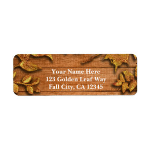 Fall Faux Gold Leaf Art Elegant Autumn Label