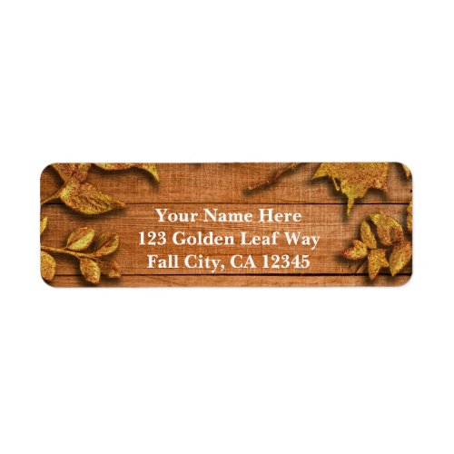 Fall Faux Gold Leaf Art Elegant Autumn Label