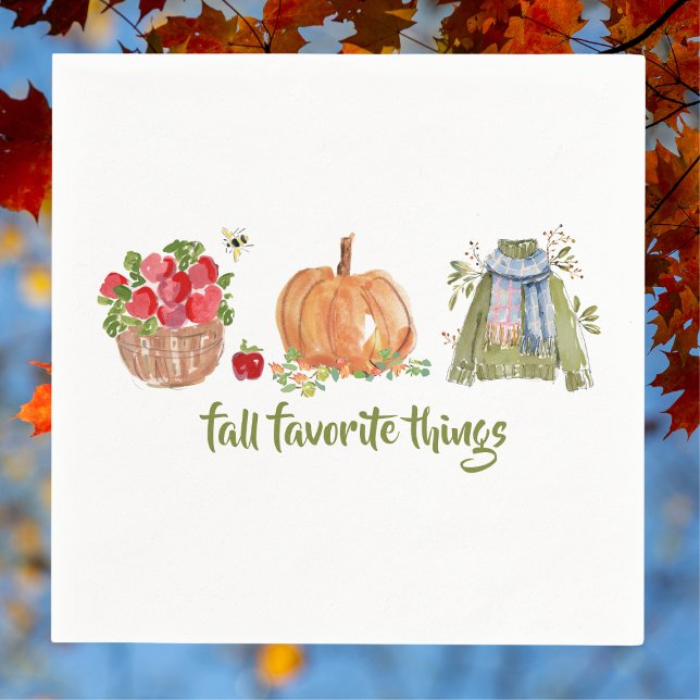 Fall Favorite Things Apples, Pumpkin, Sweater  Napkins (Creator Uploaded)