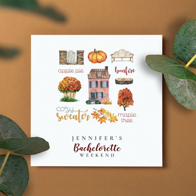 Fall Favorites Autumn Rustic Bachelorette Party  Napkins (Creator Uploaded)