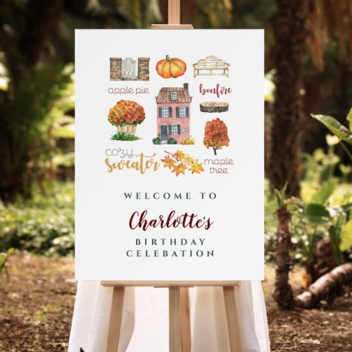 Fall Favorites Colorful Birthday Party Welcome Foam Board