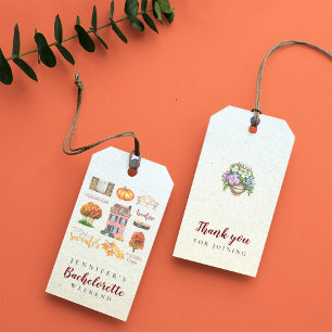 Fall favorites Rustic Bachelorette Party Thank You Gift Tags