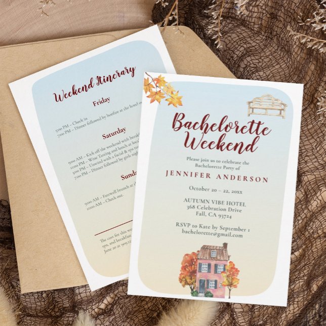 Fall favorites Rustic Bachelorette Weekend  Invitation (Creator Uploaded)