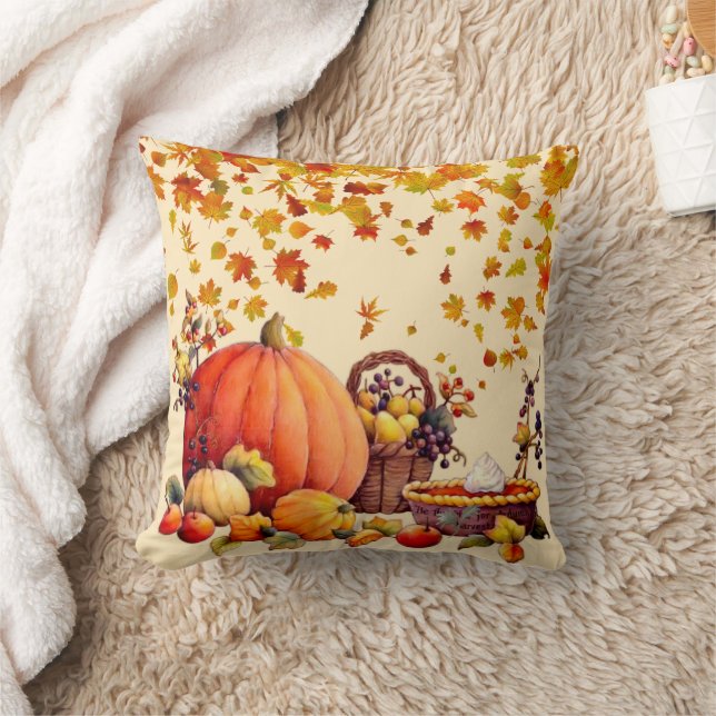 Fall Favorites - The Dinner Table Throw Pillow (Blanket)
