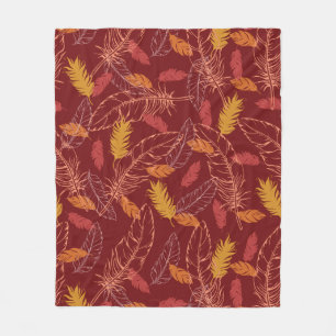 Fall Feathers Fleece Blanket