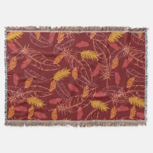 Fall Feathers Throw Throw Blanket (Front)