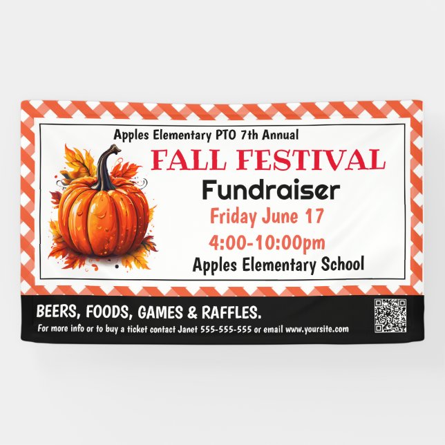 Fall fest Fundraiser PTO PTA Church Banner (Horizontal)