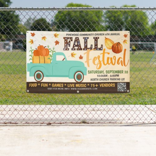 Fall Festival Banner with qr code