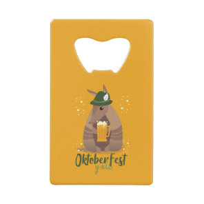 Fall Festival Beer Drinking Armadillo Texas  Credit Card Bottle Opener