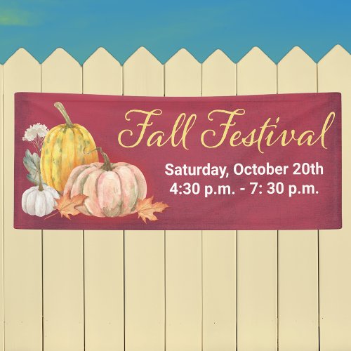 Fall Festival Floral Pumpkin Banner