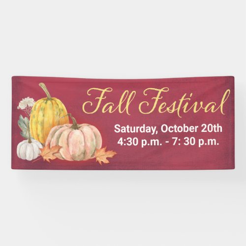 Fall Festival Floral Pumpkin Banner
