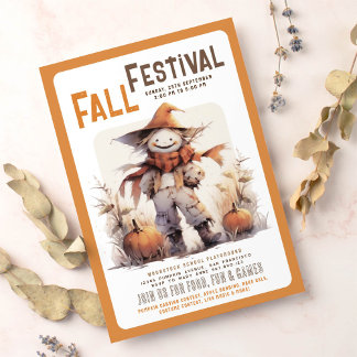 Fall festival harvest party halloween invitation