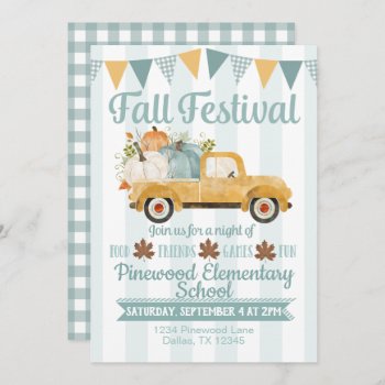 Fall Festival Invitation Rustic Truck by PerfectPrintableCo at Zazzle