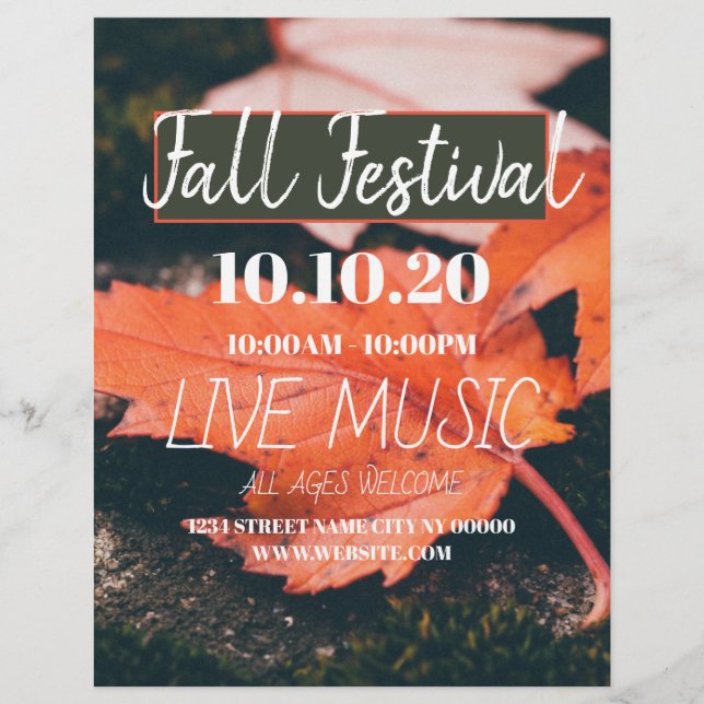 Fall Festival Party Flyer Poster (Front)