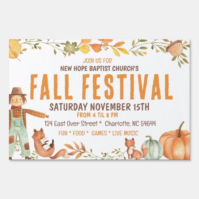 Fall Festival Yard Sign (Front)