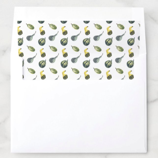 Fall Fete Autumn Party Green Pumpkins Envelope Liner (Creator Uploaded)