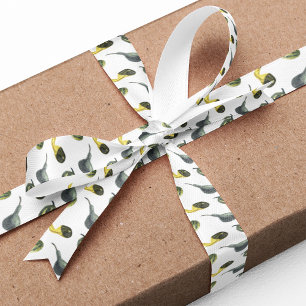 Fall Fete Autumn Party Green Pumpkins Satin Ribbon