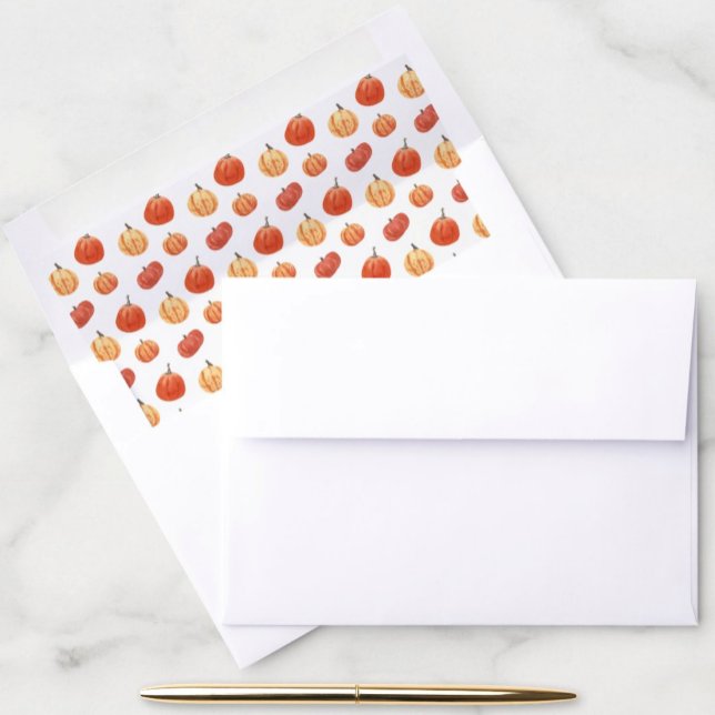 Fall Fete Autumn Party Orange Pumpkins Envelope Liner (Creator Uploaded)