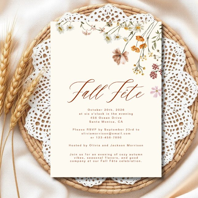 Fall Fete Boho Wildflower Celebration Invitation (Creator Uploaded)
