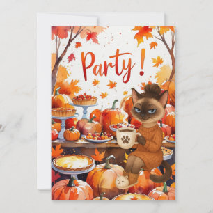 Fall Flannel & Fizz Friendsgiving Party Invitation