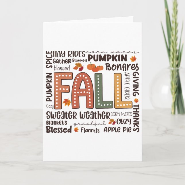 Fall Flannels Pumpkin Season Fall Vibes Autumn Tha Card (Front)