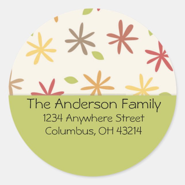 Fall Floral Abstract D1 - Return Address Labels (Front)