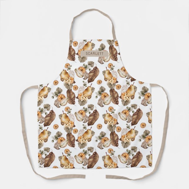 Fall Floral All-Over Print Apron (Front)