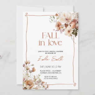 Fall Floral Autumn Rust Bridal shower Invitation