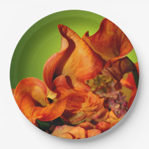 Fall Floral Autumn Rustic Wedding Arrangement Paper Plates