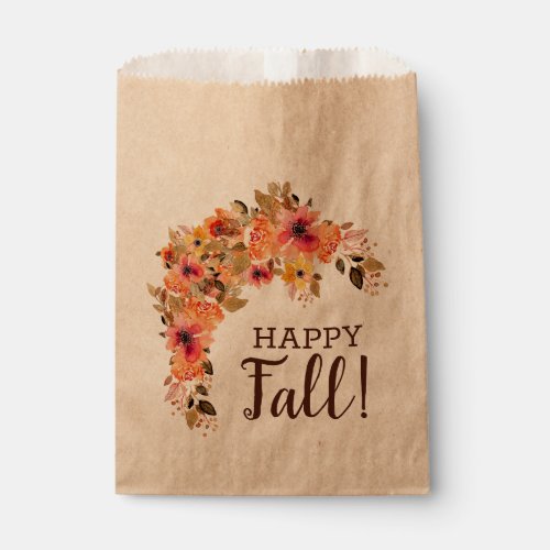 Fall Floral Autumn Swag Party Favor Bag