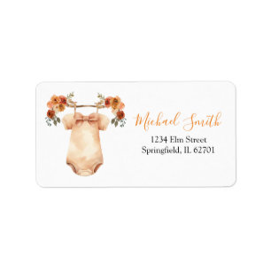 Fall Floral Baby Clothes Baby Shower Address Label