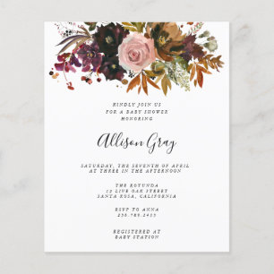 Fall Floral Baby Shower   Budget Flyer