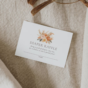 Fall Floral Baby Shower Diaper Raffle Ticket Enclosure Card