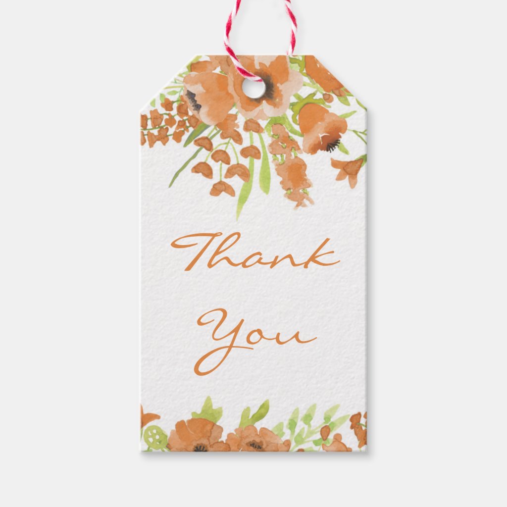Fall Floral Baby Shower Gift Tag