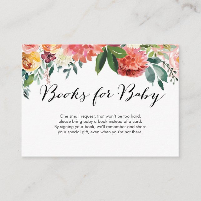 Fall Floral Baby Shower Insert Card (Front)