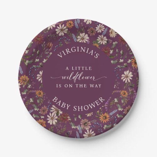Fall Floral Baby Shower Paper Plates