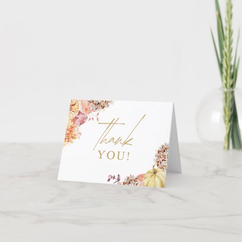 Fall Floral Baby Shower  Thank You Card