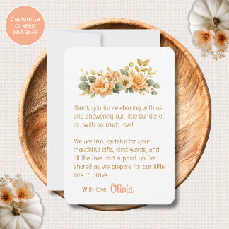 Fall Floral Baby Shower Thank You Cards