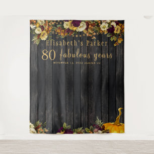 Fall floral birthday photo booth backdrop