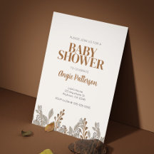 Fall Floral Boho Baby Shower Invitation