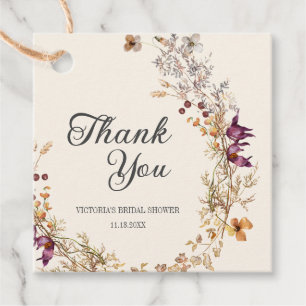 Fall Floral Boho Bridal Shower Favor Tags