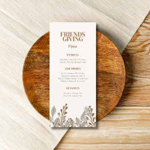 Fall Floral Boho Friendsgiving Menu Template