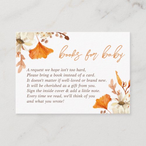 Fall Floral Books For Baby Card
