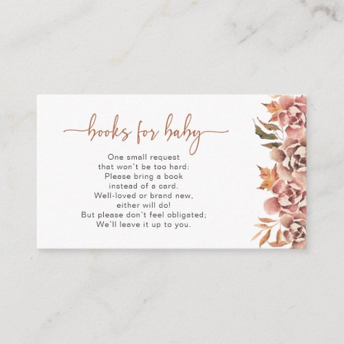 Fall Floral Books For Baby Enclosure Card