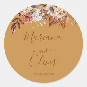 Fall Floral Bouquet Gold Envelope Seals