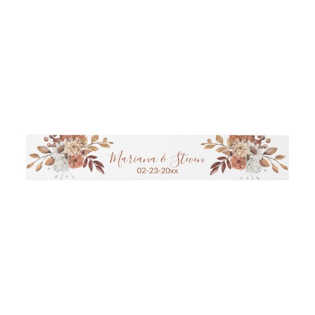 Fall Floral Bouquet Invitation Belly Band (Flat)