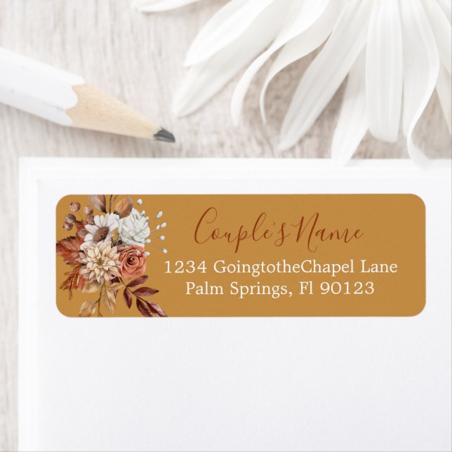 Fall Floral Bouquet on Gold Label (Insitu)