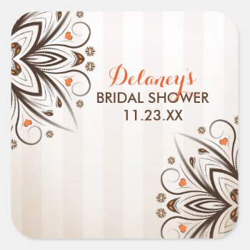 Fall Floral Bridal Birthday Stickers by ThreeFoursDesign at Zazzle